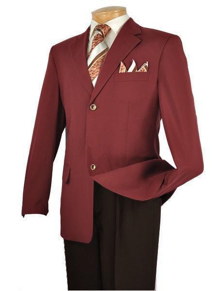 Men's Burgundy Regular Fit Everyday Blazer Male Product Image