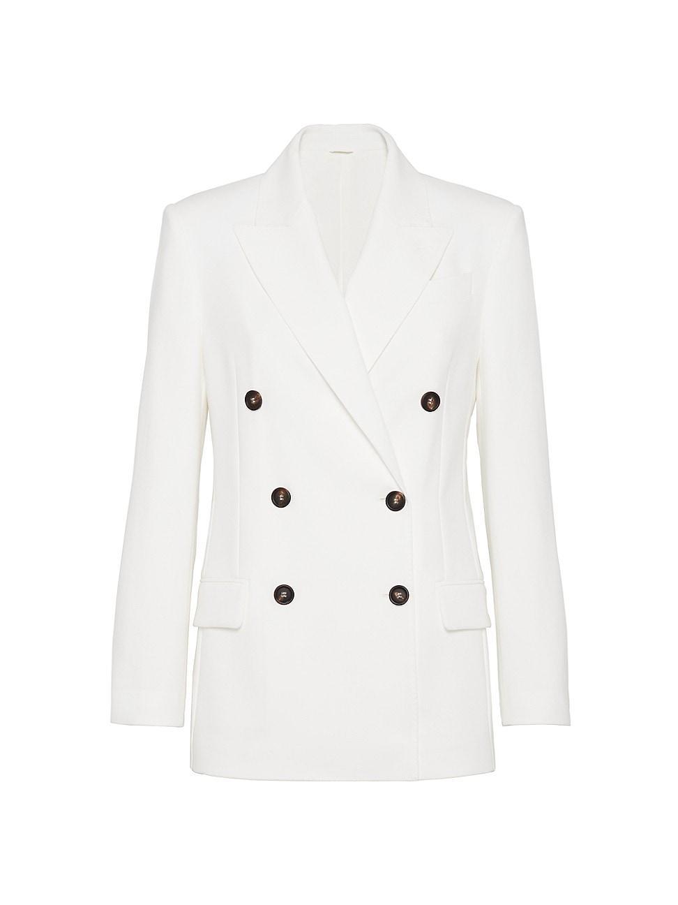 Womens Crape Cotton Double Twill Blazer Product Image