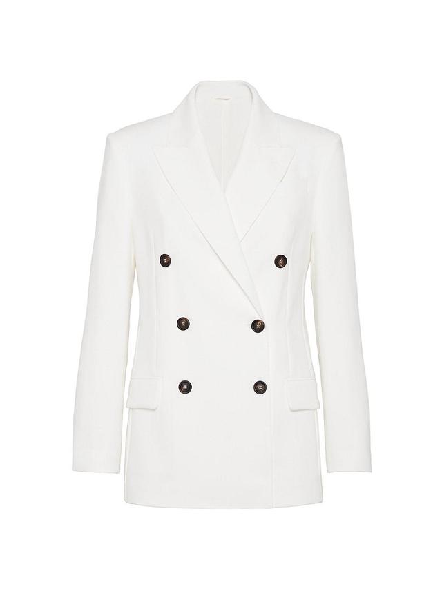 Womens Crape Cotton Double Twill Blazer Product Image