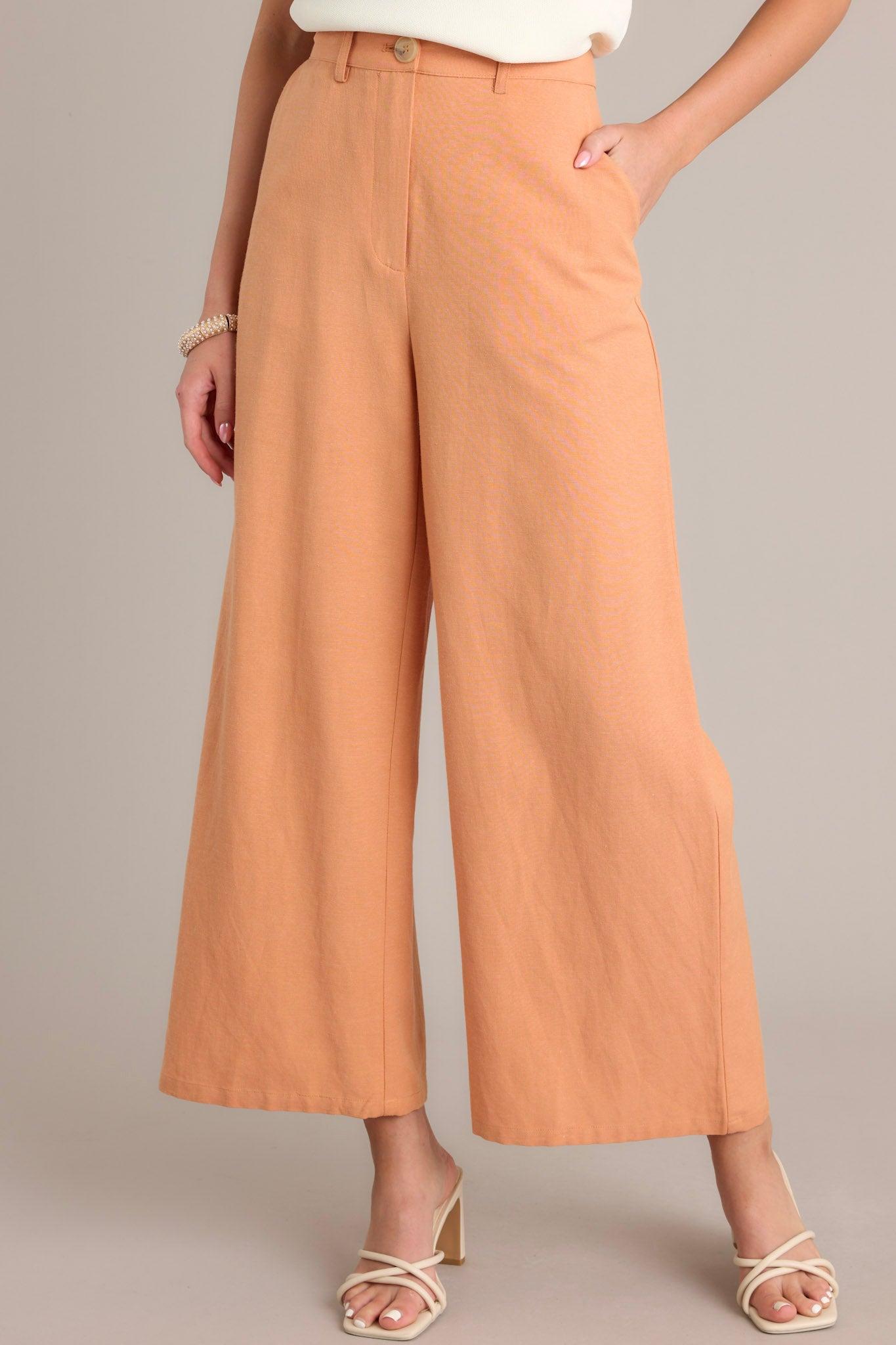 On The Horizon Light Clay Wide Leg Pants Product Image