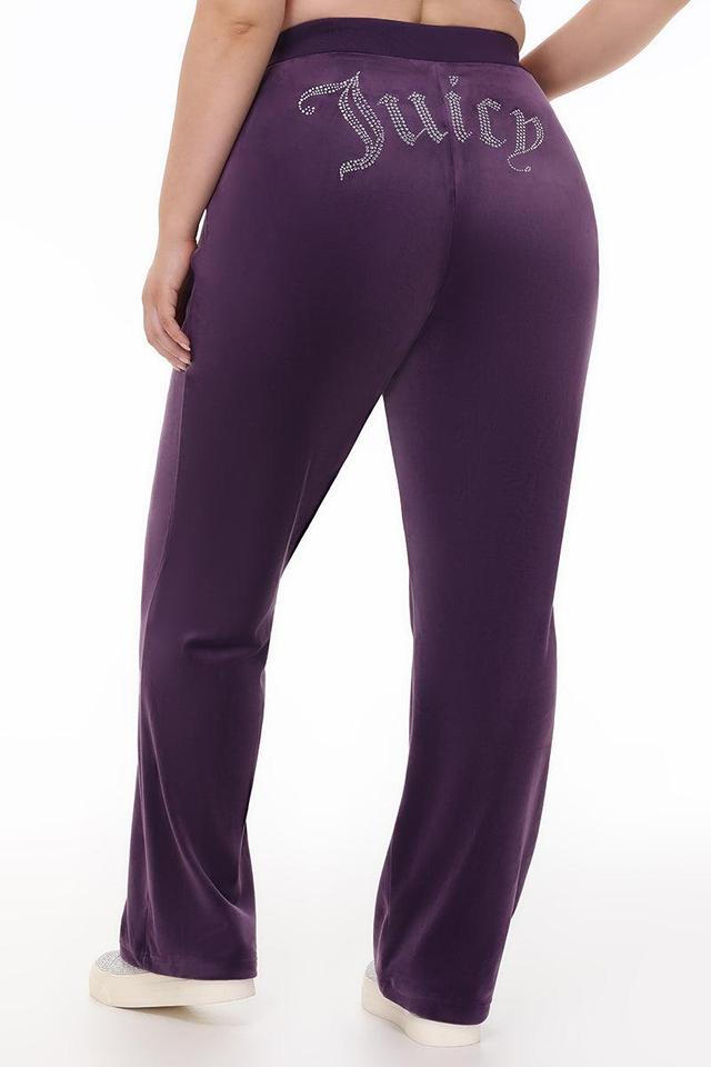 Plus-Size OG Big Bling Velour Track Pants Product Image