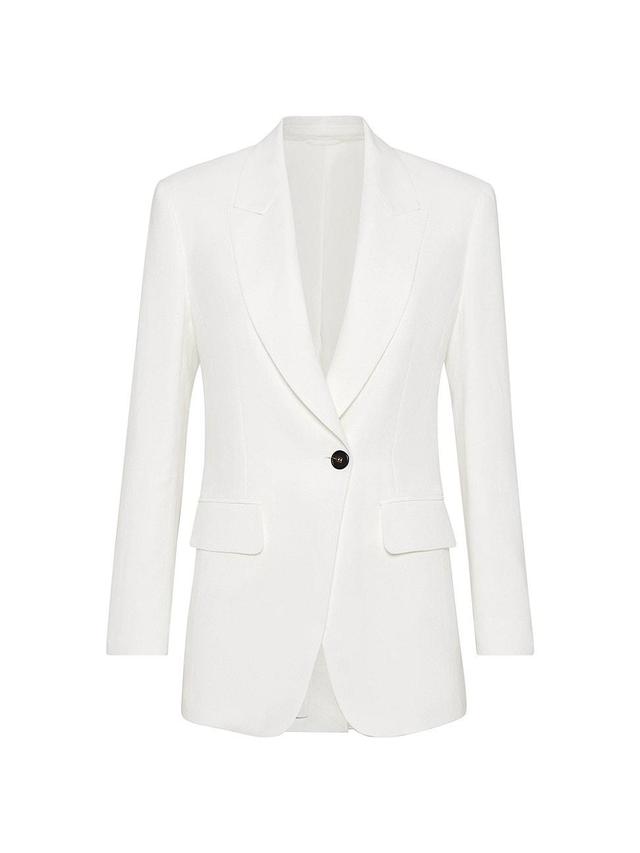 Womens Viscose and Linen Fluid Twill Blazer Product Image