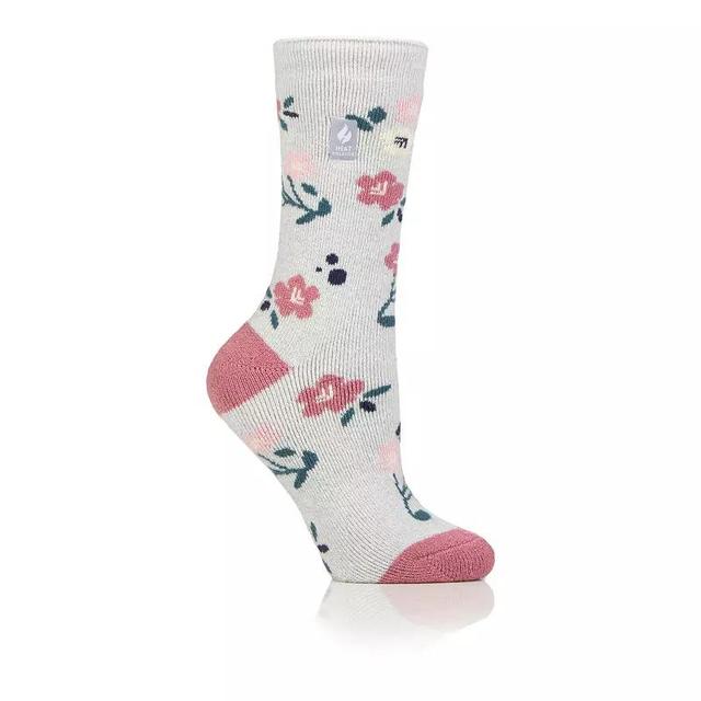 Womens Heat Holders Lite 5x Warmer Floral Crew Socks Product Image