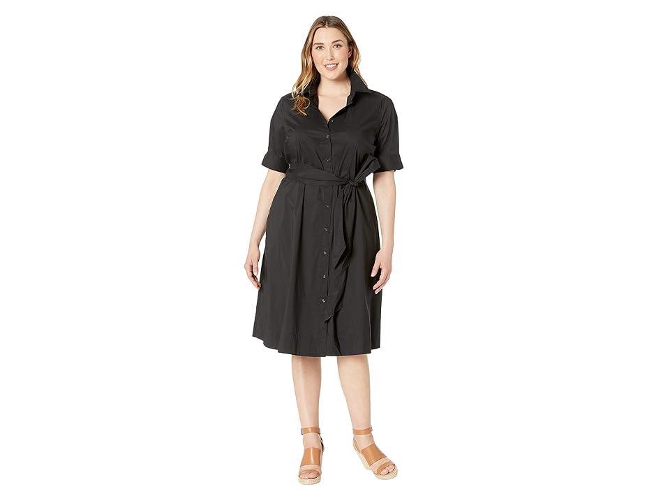 LAUREN Ralph Lauren Plus-Size Cotton-Blend Shirtdress (Polo ) Women's Dress Product Image