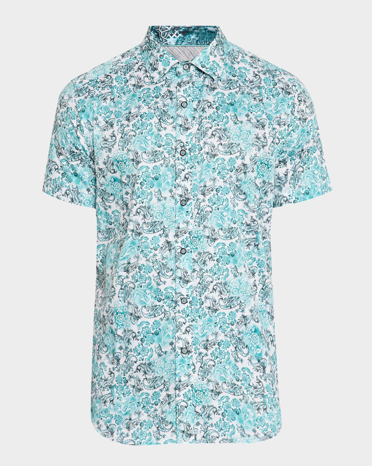 Mens Downing Paisley-Print Short-Sleeve Shirt Product Image