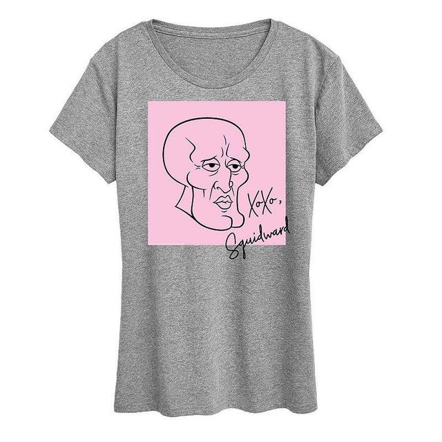 Womens Spongebob Squarepants XOXO Squidward Graphic Tee Product Image