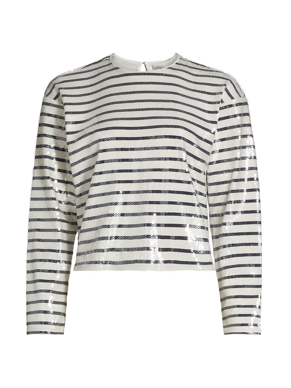 Womens Striped Sequin Top product image