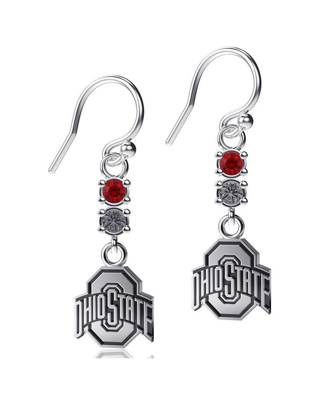 Womens Dayna Designs Ohio State Buckeyes Dangle Crystal Earrings Product Image