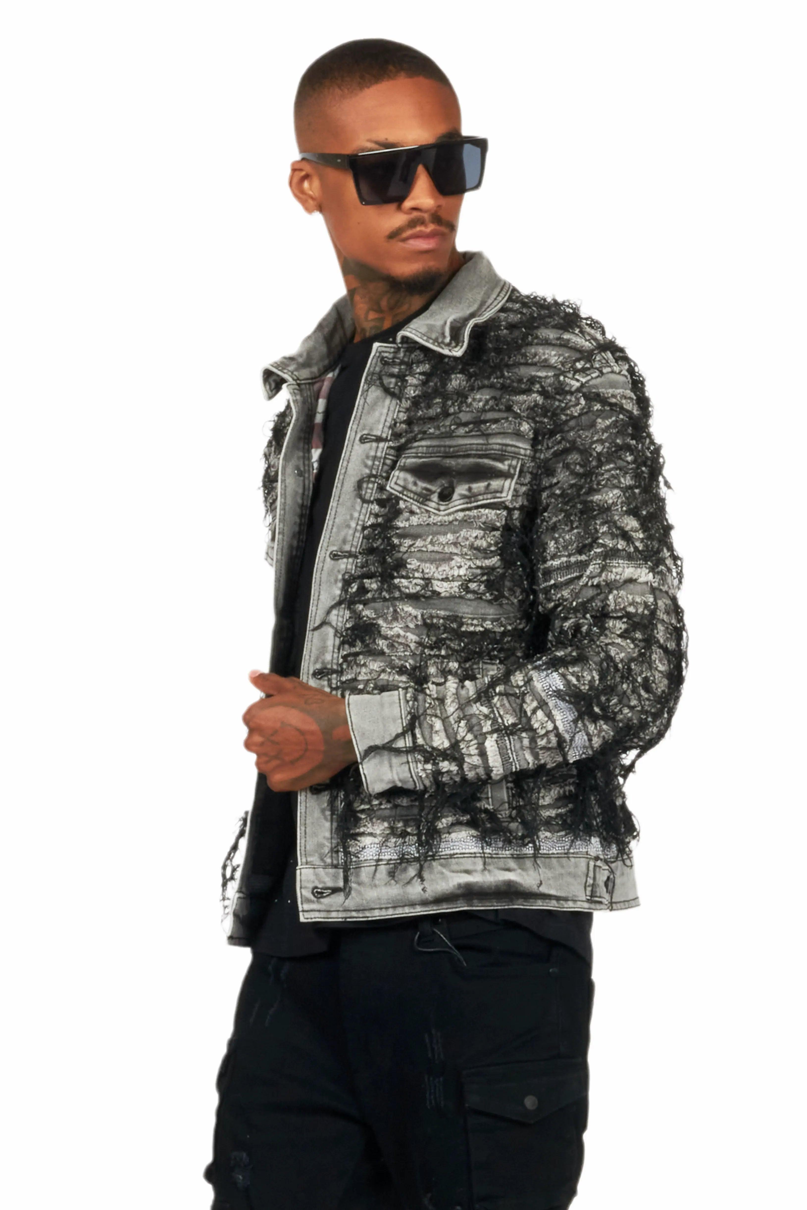 Odart Black/Grey Denim Jacket Male Product Image