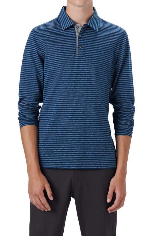 Bugatchi Stripe Cotton Long Sleeve Polo Product Image