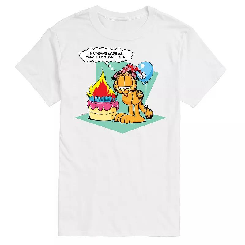 Mens Garfield Birthdays Make Me Old Graphic Tee White Product Image