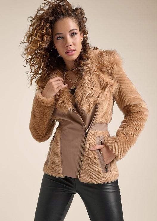 Faux-Fur Side Zip Coat product image