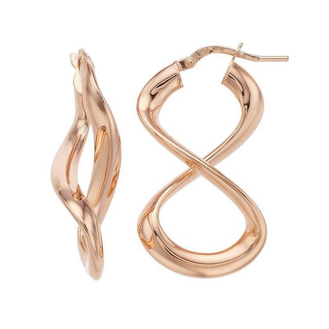 Sterling Silver Hollow Infinity Drop Earrings, Womens, 14k Rose Gold Over Product Image