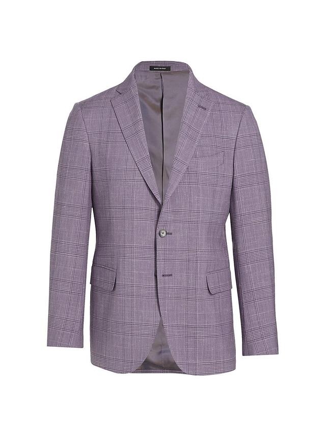 Mens COLLECTION Plaid Textured Wool-Blend Blazer Product Image