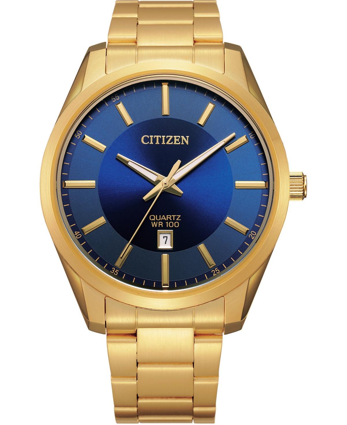 Citizen Mens Gold Tone Stainless Steel Blue Dial Watch - BI1032-58L Product Image