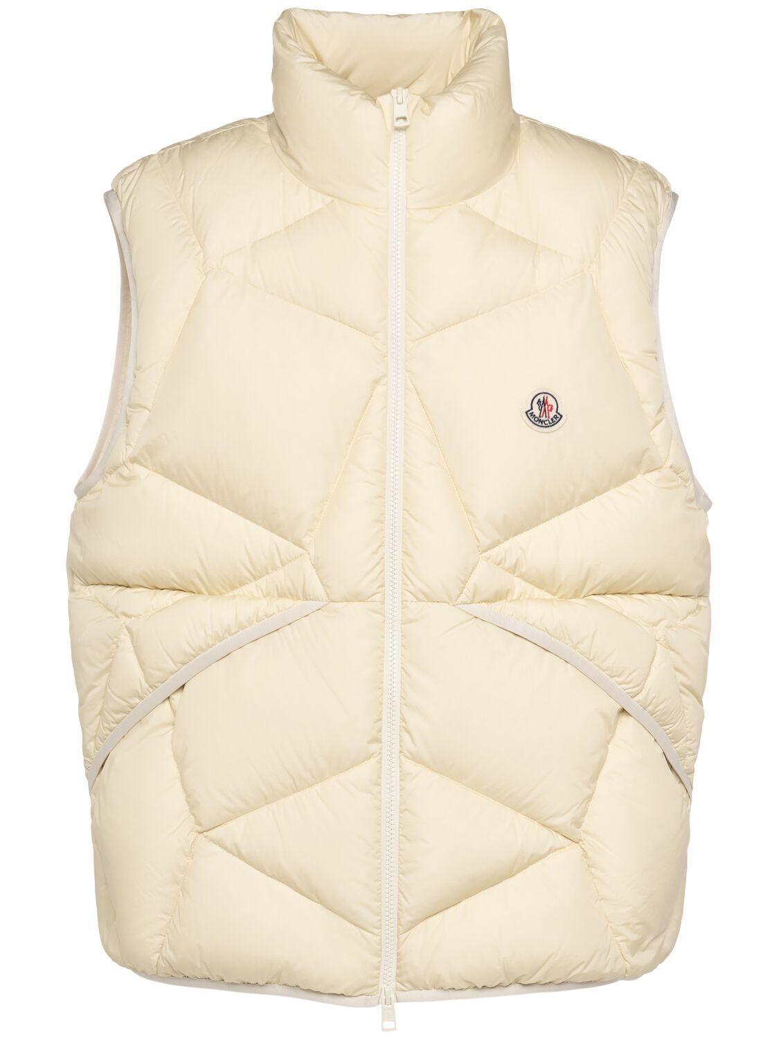 MONCLER Vendavel Nylon Down Vest In Beige Product Image