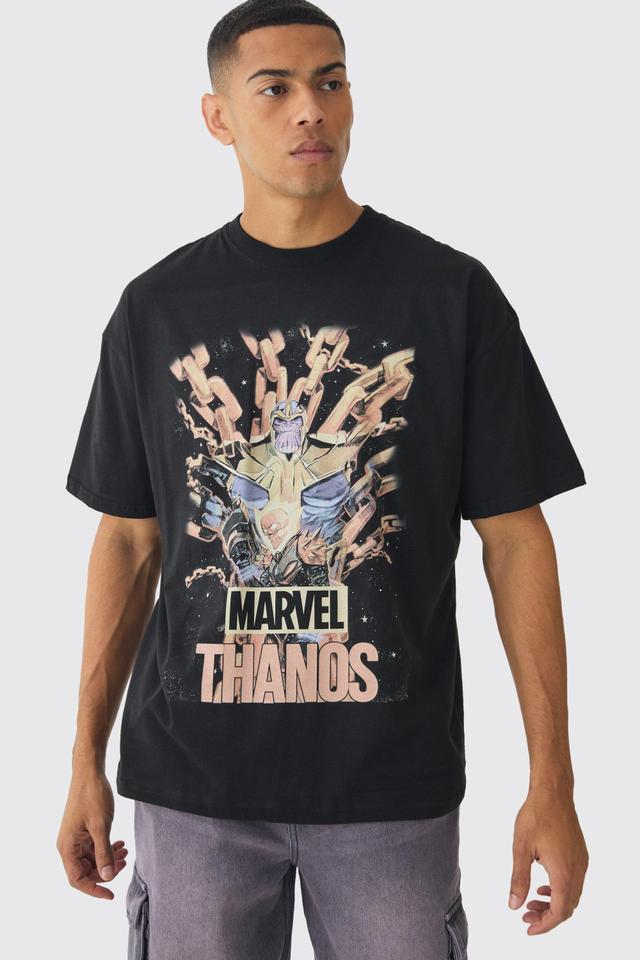 Oversized Marvel Thanos License Print T-Shirt | boohooMAN USA Product Image