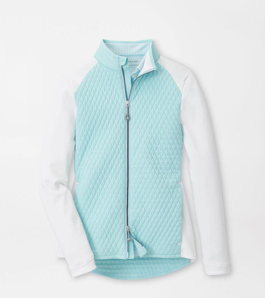 Peter Millar Womens Merge Hybrid Jacket | Color: Blue Spruce / White | Size: XS Product Image