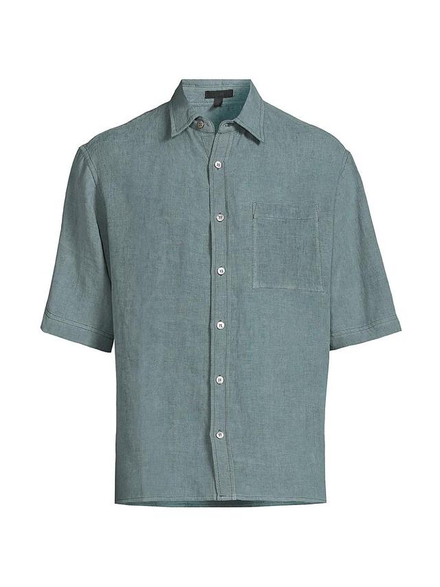 Mens Linen Button-Front Shirt Product Image