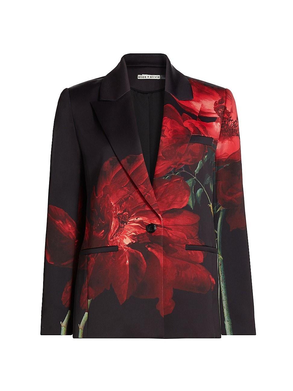 Womens Silas Floral Silk Blazer Product Image