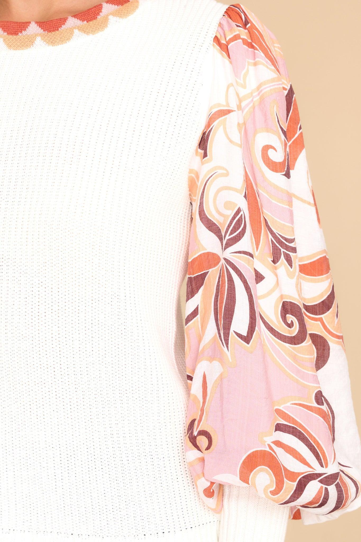 Taken By The Wind Ivory Multi Print Top Product Image