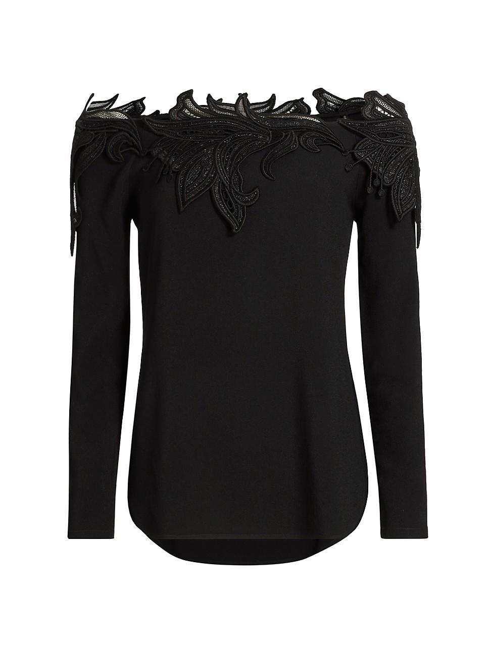 Womens Belinda Embroidered Off-the-Shoulder Top Product Image