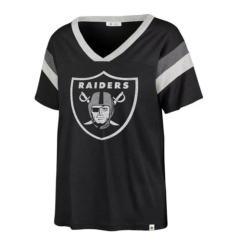 Womens 47 Black Las Vegas Raiders Phoenix V-Neck T-Shirt Product Image