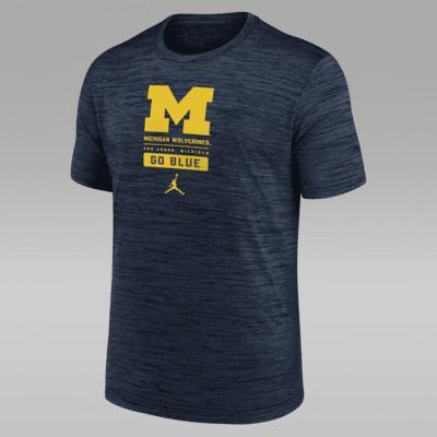 Michigan Wolverines Campus Center Block Velocity Men's Nike Dri-FIT College T-Shirt Product Image