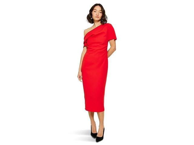 line and dot Phillipa Midi Dress (Scarlet) Women's Dress Product Image