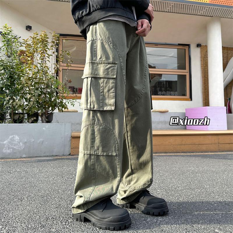 Mid Rise Plain Loose Fit Cargo Pants product image