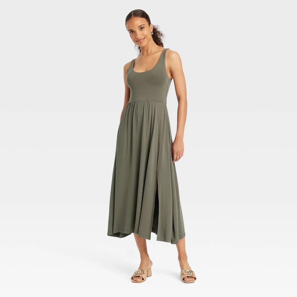 Womens Midi Ballet Dress - A New Day Olive L Product Image