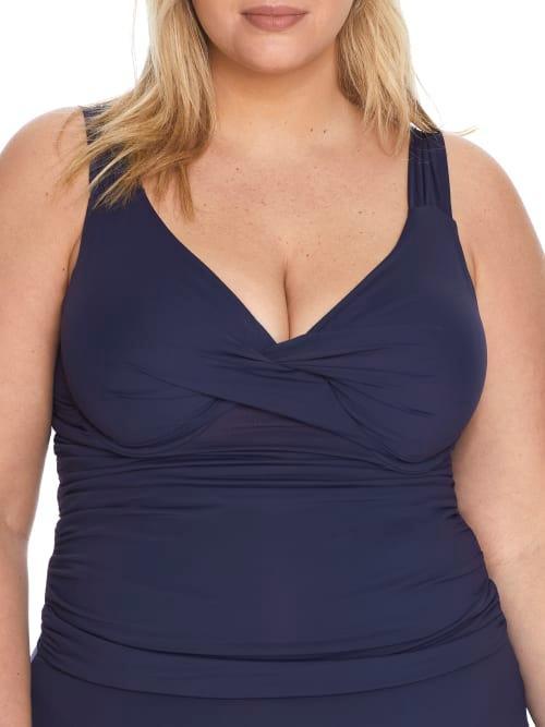 Plus Size Live In Color Twist Underwire Tankini Top Product Image