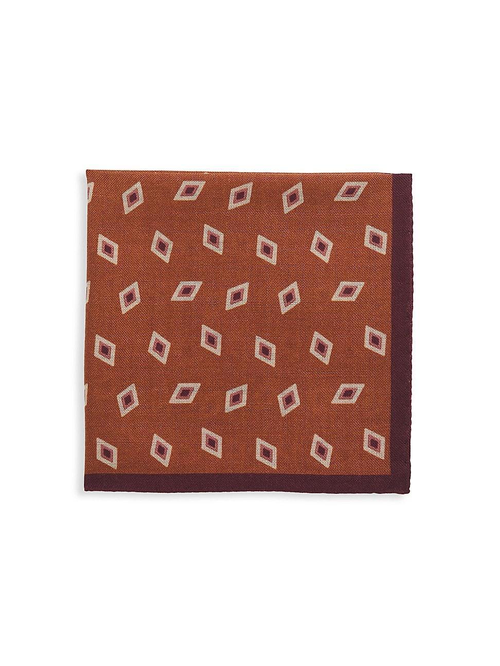 Mens Geometric Silk Pocket Square Product Image