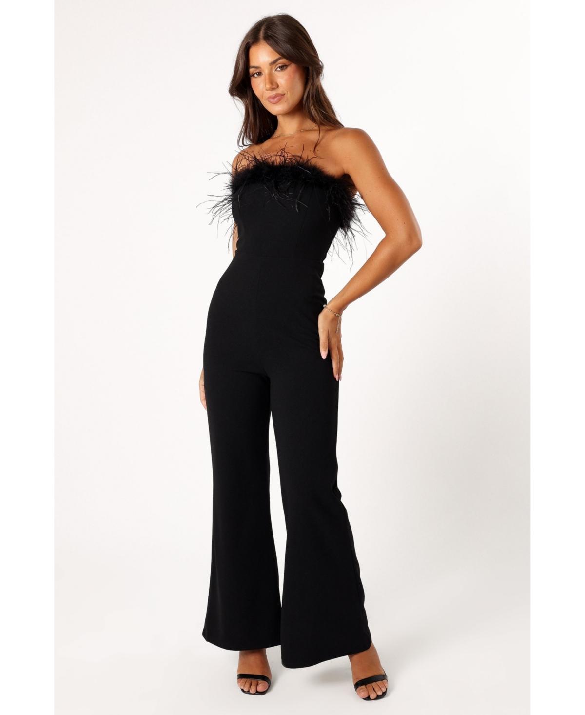 Petal and Pup Womens Louise Feather Trim Jumpsuit Product Image