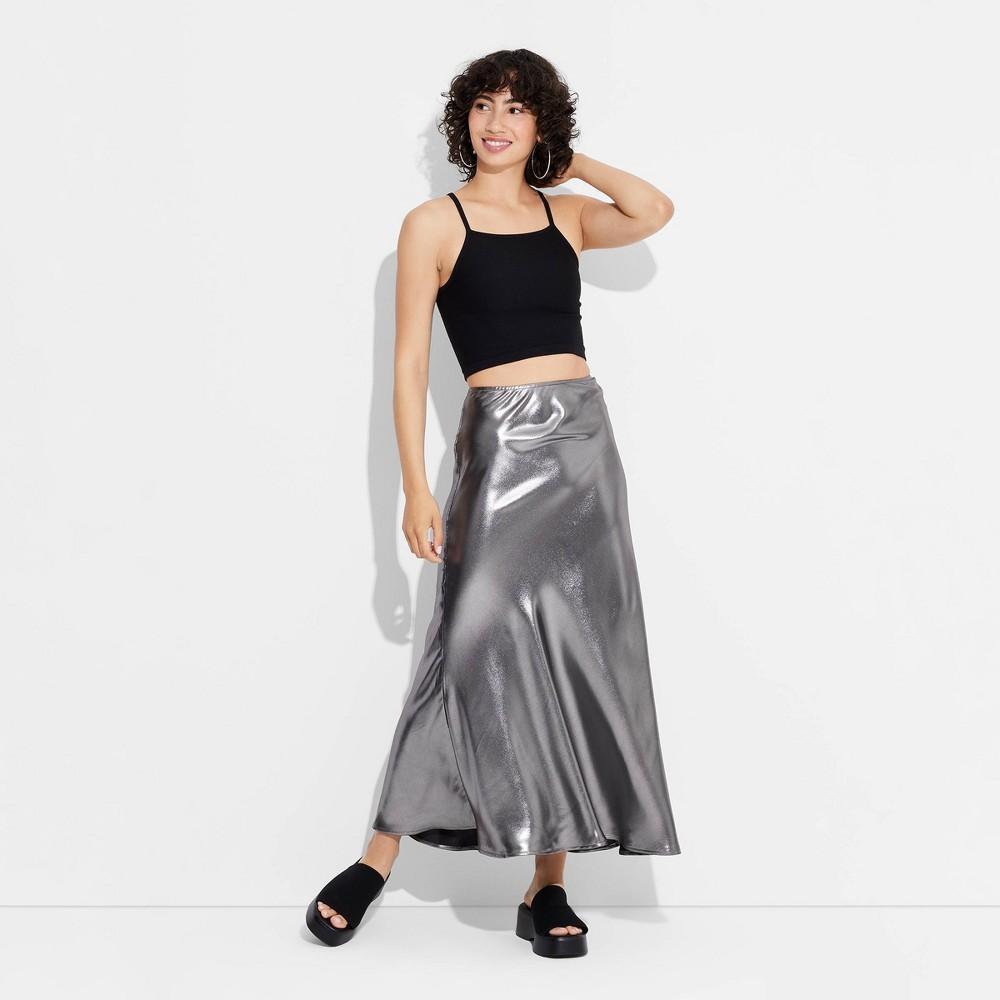 Womens Trumpet Maxi Skirt - Wild Fable Silver Product Image