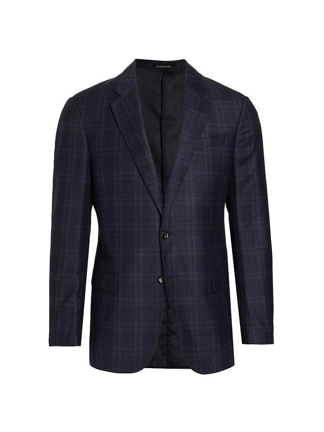 Emporio Armani Plaid Virgin Wool Blazer Product Image