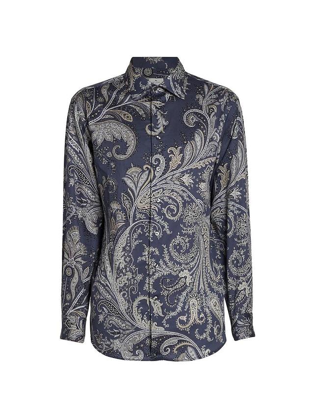 Mens Paisley Button-Front Shirt Product Image