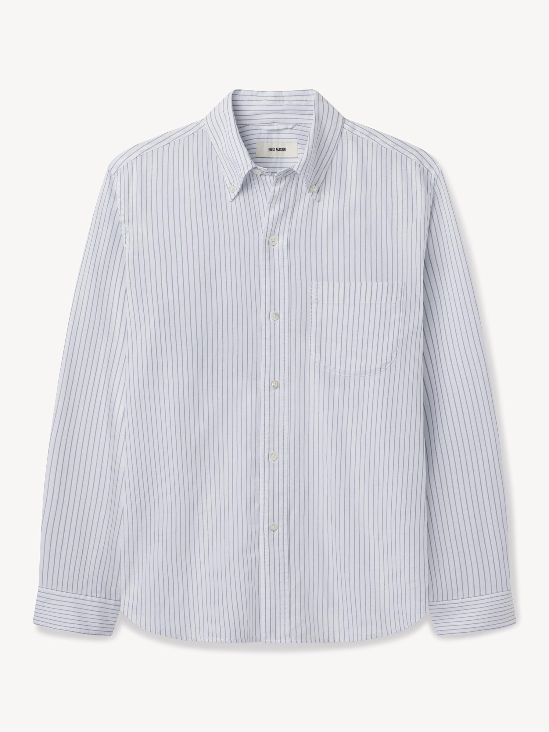 White/Green Lane Stripe California Oxford One Pocket Shirt Product Image