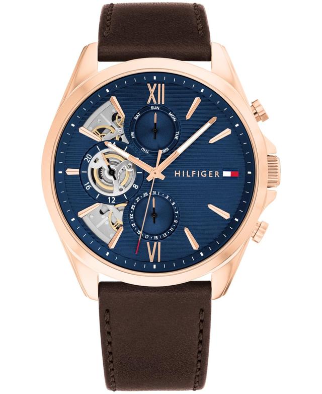 Tommy Hilfiger Mens Quartz Brown Leather Watch 43.5mm Product Image