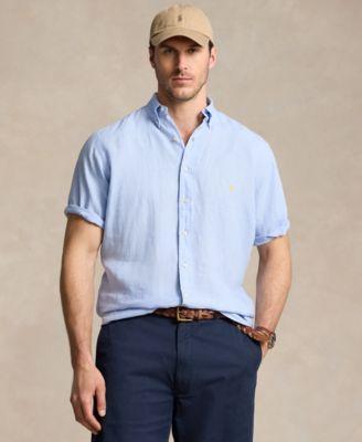 Polo Ralph Lauren Mens Relaxed-Fit Solid Button-Down Linen Shirt Product Image