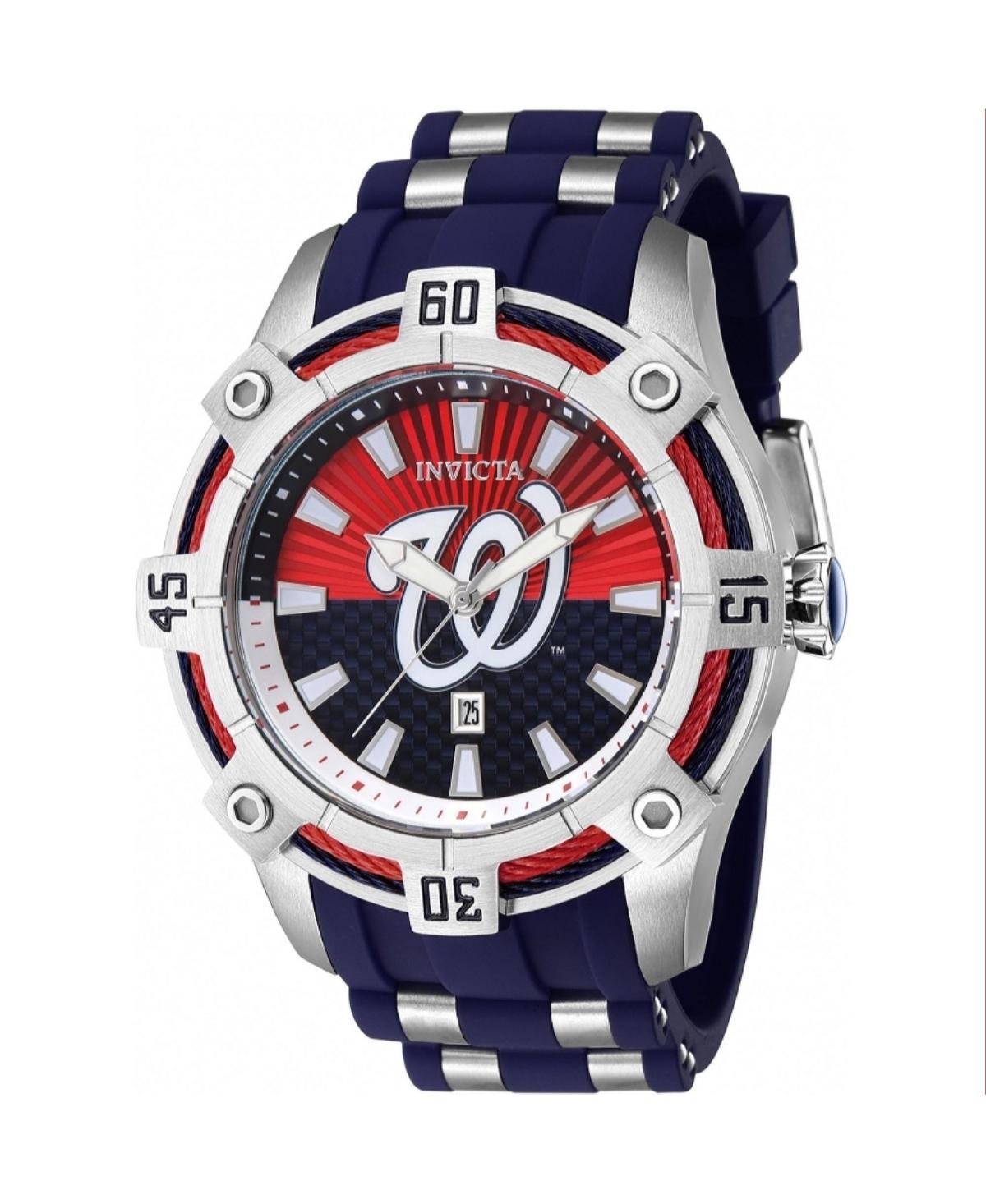 Invicta Mens 43299 Mlb Washington Nationals Quartz Multifunction Red, White, Blue Dial Watch - Black Product Image