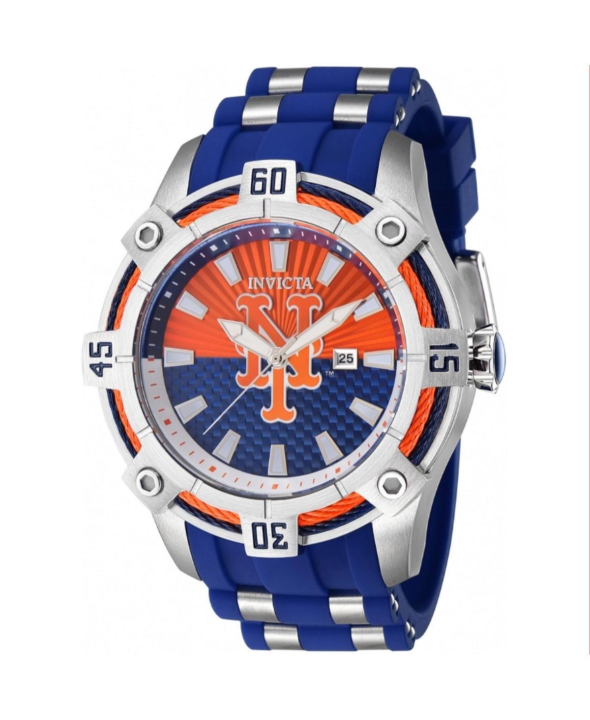 Invicta Mens 43277 Mlb New York Mets Quartz Multifunction Blue, Orange Dial Watch - Blue Product Image