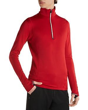 MONCLER Grenoble Mock Neck Quarter Zip Pullover In Red Product Image