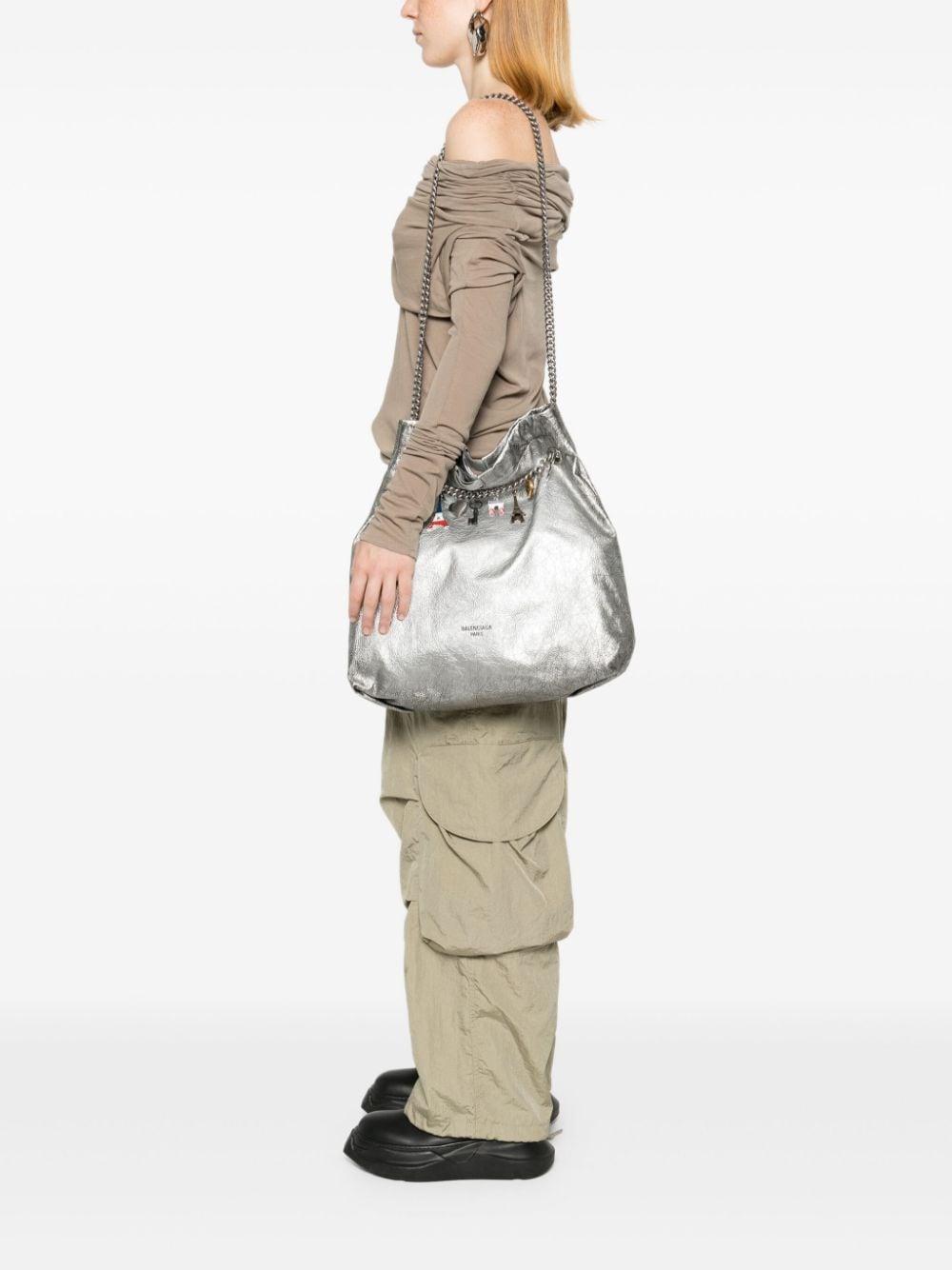 Medium Crush Tote Bag In Silver Product Image