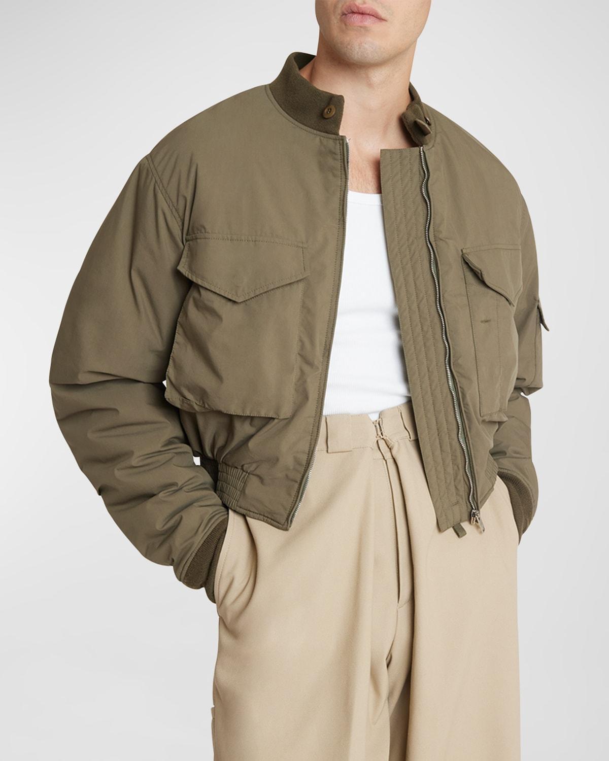 Mens Cropped Bomber Jacket in Cotton product image