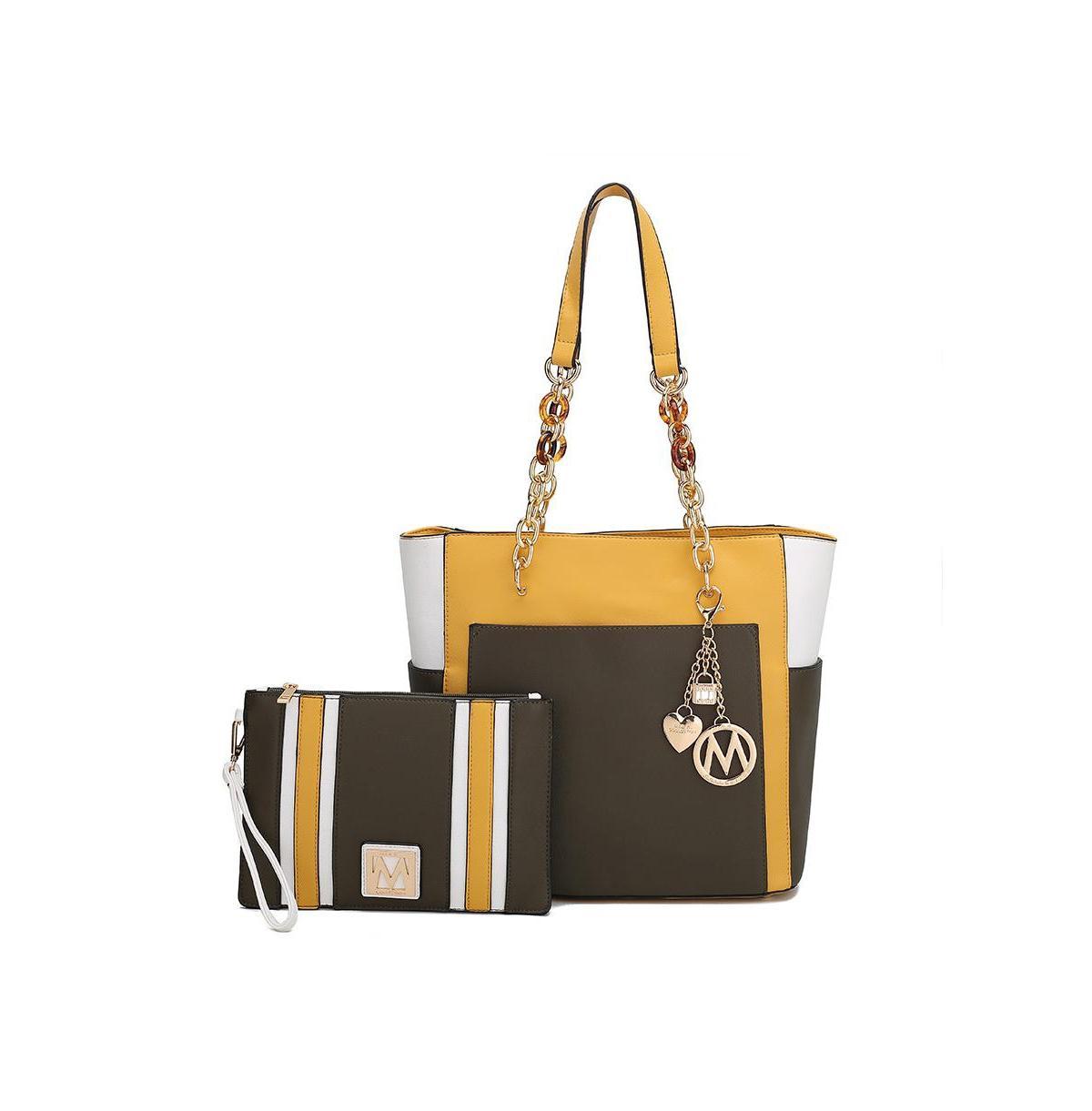 Mkf Collection Rochelle Color Block Women s Tote Bag with Wristlet by Mia K Product Image