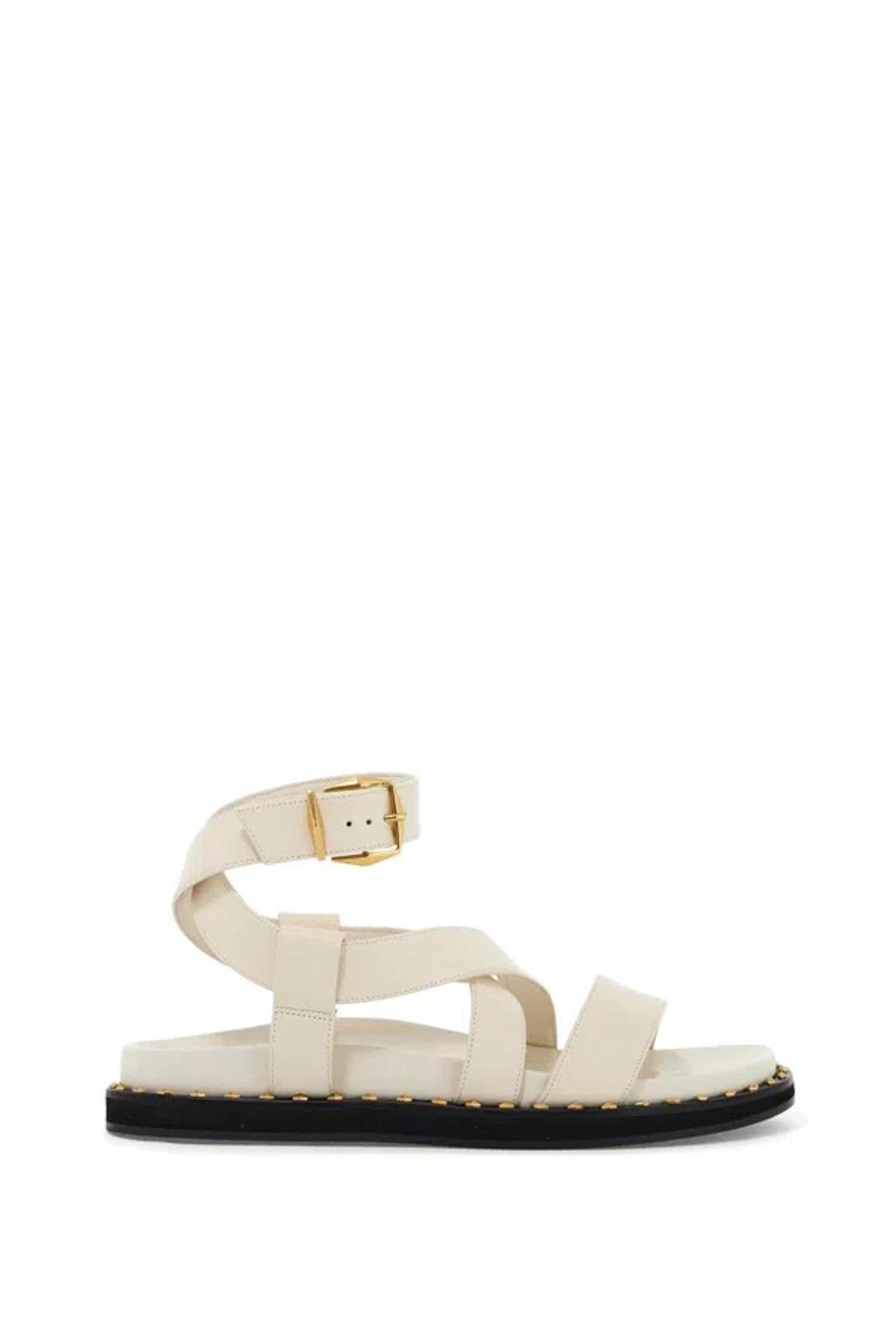 Blaise Leather Sandals In Neutral Product Image