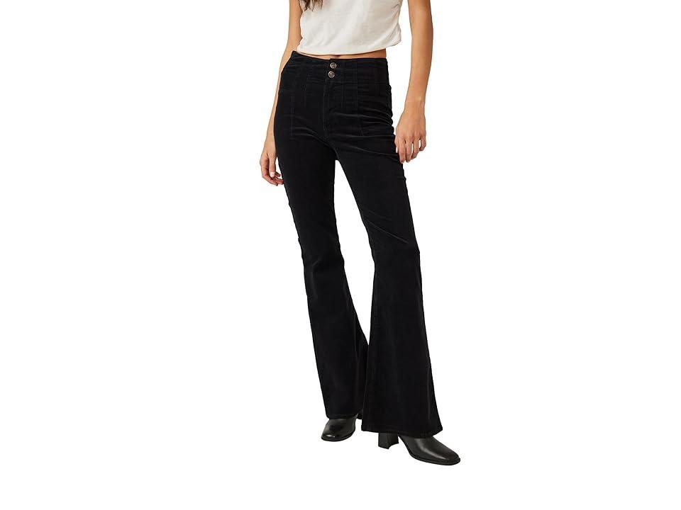 Jayde Seamed Corduroy Flare Pants In French Roast Product Image