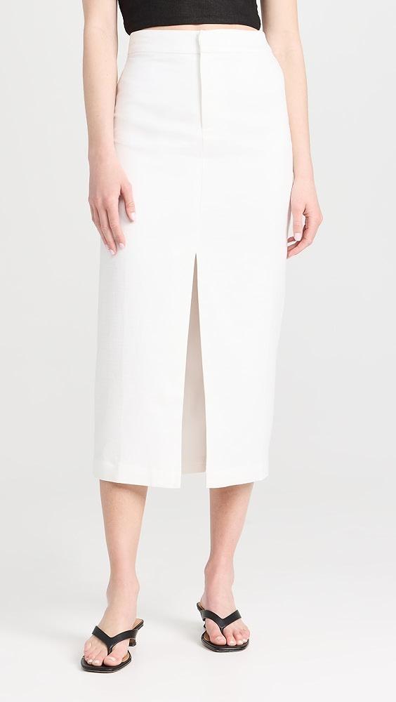 endless rose Front Slit Linen Midi Skirt | Shopbop product image