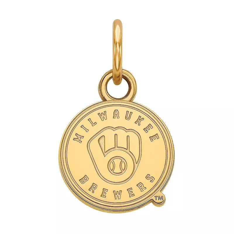 LogoArt Milwaukee Brewers Sterling Silver Mini Pendant, Womens Gold Tone Product Image